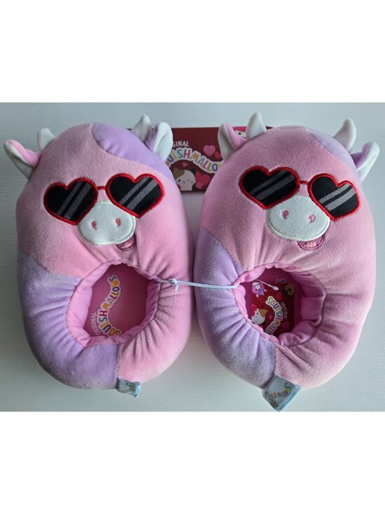Original Squishmallow Shoes - NWT Squishmallows Pink Cow Slip On House Shoes Slippers Sz 8 - 9 Adult Valentine